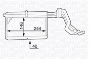 350218353000 MAGNETI MARELLI Теплообменник, отопление салона