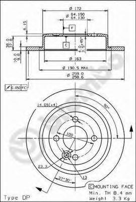08916310 BREMBO Тормозной диск