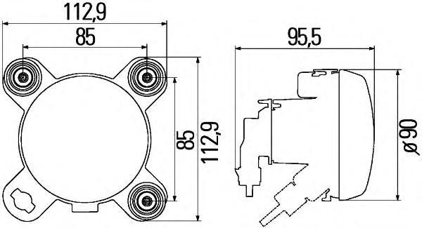 1K0247043027 HELLA Основная фара - автомобиля - 24V