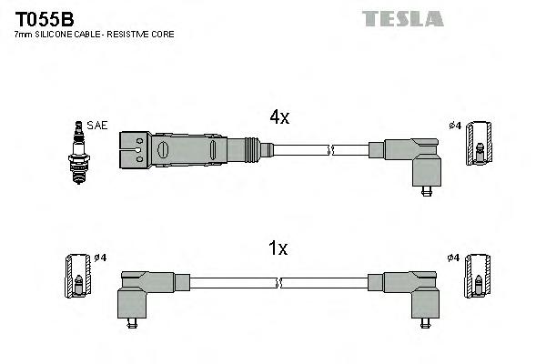 T055B TESLA Комплект проводов зажигания
