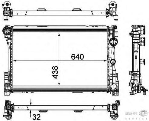 8MK376780691 BEHR-HELLA Радиатор, охлаждение двигателя