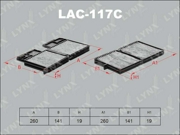 LAC117C LYNXAUTO Фильтр салонный угольный (комплект 2 шт.)
