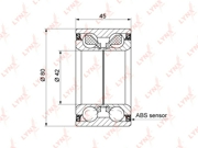 WB1344 LYNX Подшипник ступицы передний (с ABS, 45x42x80)