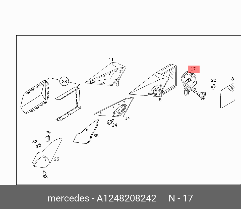 A1248208242 MERCEDES-BENZ ELEKTROMOTOR,MirrorMotor