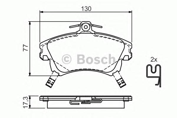 0986424541 BOSCH Комплект тормозных колодок, дисковый тормоз