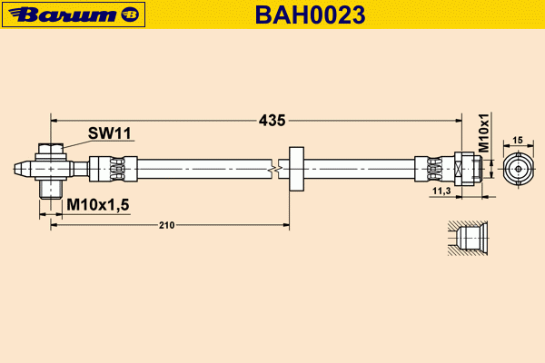 BAH0023 BARUM Тормозной шланг