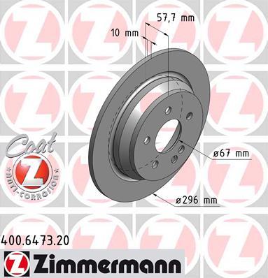 400647320 ZIMMERMANN Тормозной диск купить в интернет-магазине AvtoTO