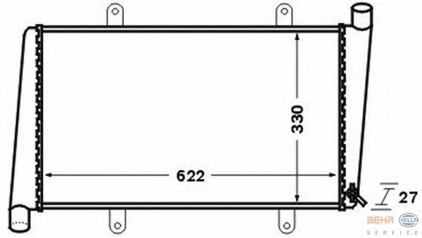 8MK376774171 HELLA Радиатор, охлаждение двигателя