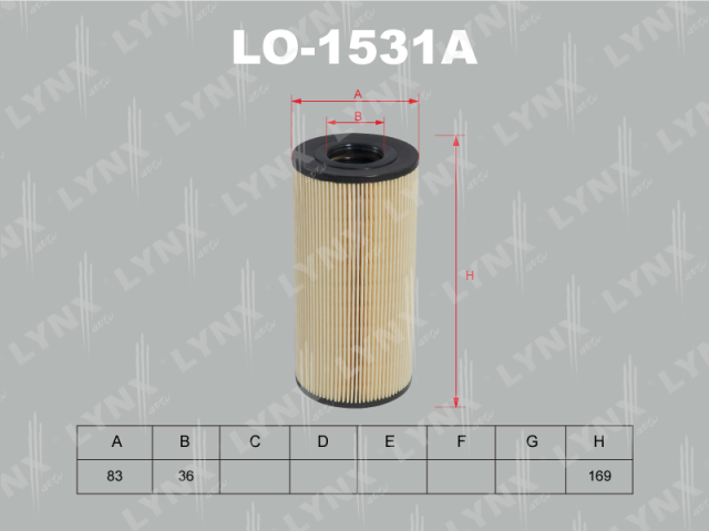LO1531A LYNX Фильтр масляный
