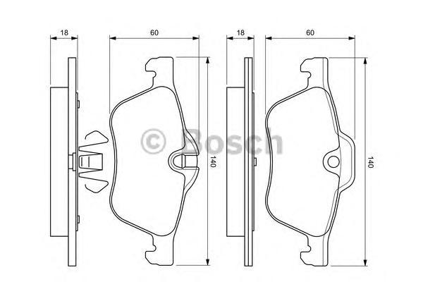 0986424652 BOSCH Комплект тормозных колодок, дисковый тормоз