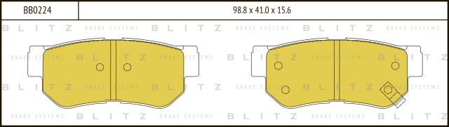 BB0224 BLITZ Колодки торм.задн.
