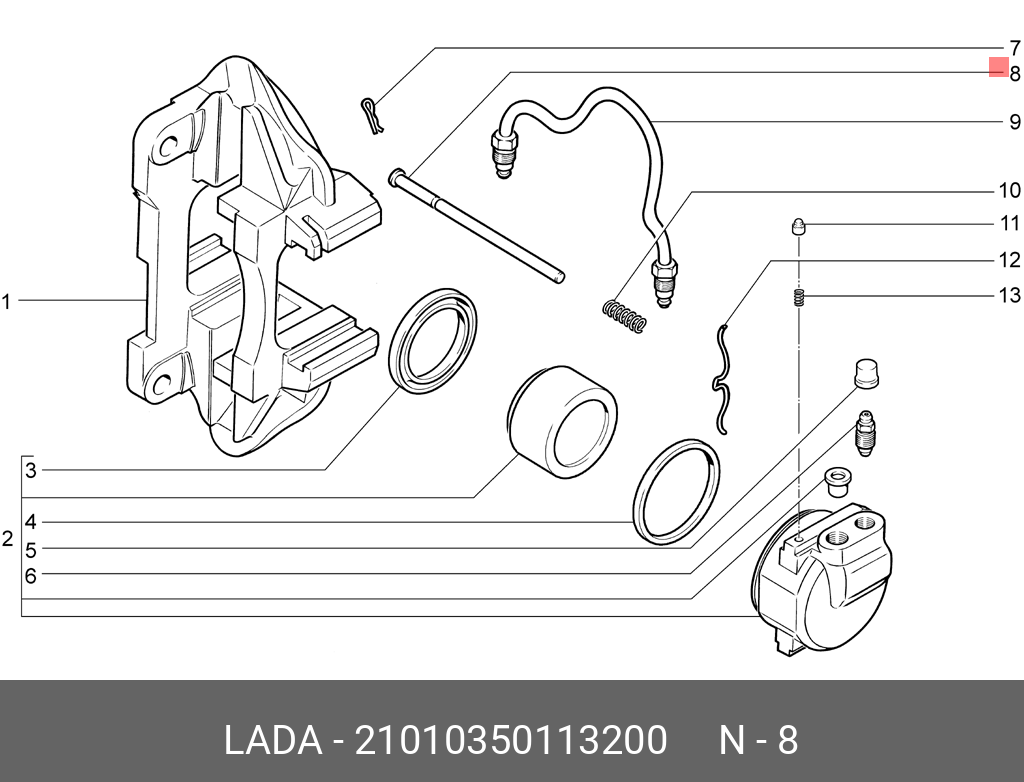 21010350113200 LADA Палец крепления колодок