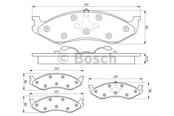 0986424284 BOSCH Комплект тормозных колодок, дисковый тормоз
