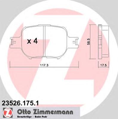 235261751 ZIMMERMANN Комплект тормозных колодок