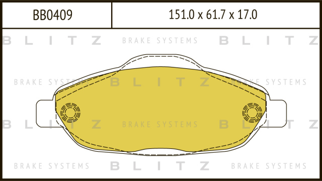 BB0409 BLITZ Колодки тормозные дисковые