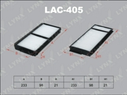 LAC405 LYNX Фильтр салонный (комплект 2 шт.)