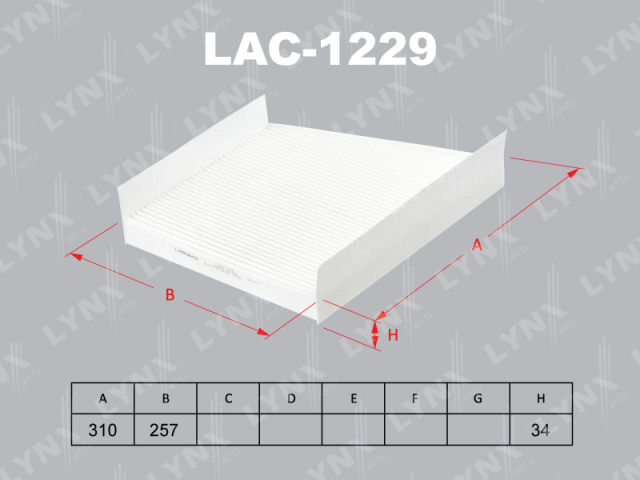 LAC1229 LYNX Фильтр салонный