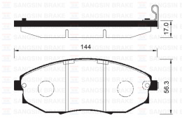 Колодки тормозные дисковые передние, комплект SANGSIN BRAKE SP1193