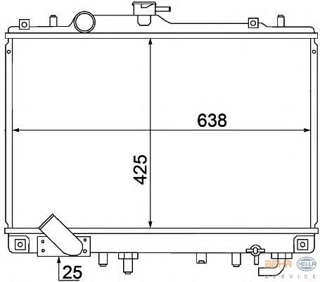 8MK376770391 HELLA Радиатор, охлаждение двигателя