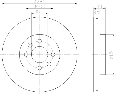8DD355108651 HELLA Тормозной диск