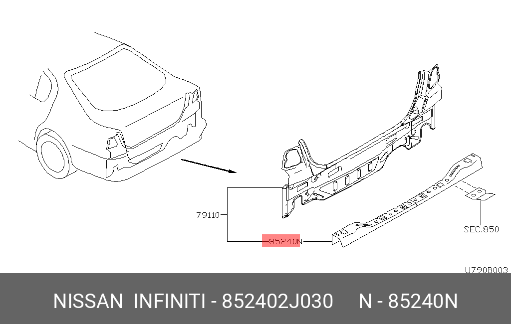 852402J030 NISSAN ФИКСАТОР