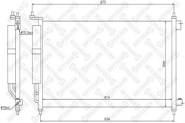 1045224SX STELLOX радиатор кондиционера!\ Nissan Micra/Note, Renault Modus all 03>