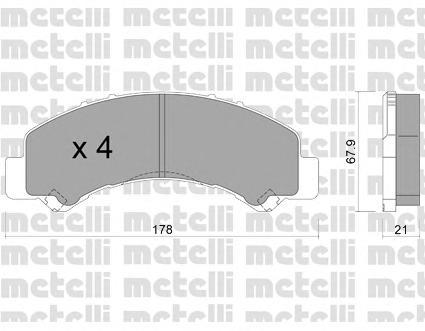 2209220 METELLI Комплект тормозных колодок, дисковый тормоз