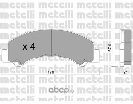 2209220 METELLI Комплект тормозных колодок, дисковый тормоз