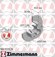 100122920 ZIMMERMANN Тормозной диск