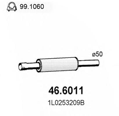 Средний глушитель выхлопных газов ASSO 466011
