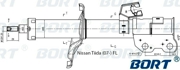 G22045115L BORT Стойка амортизационная газомасляная передняя левая для Nissan Tiida (07-) FL
