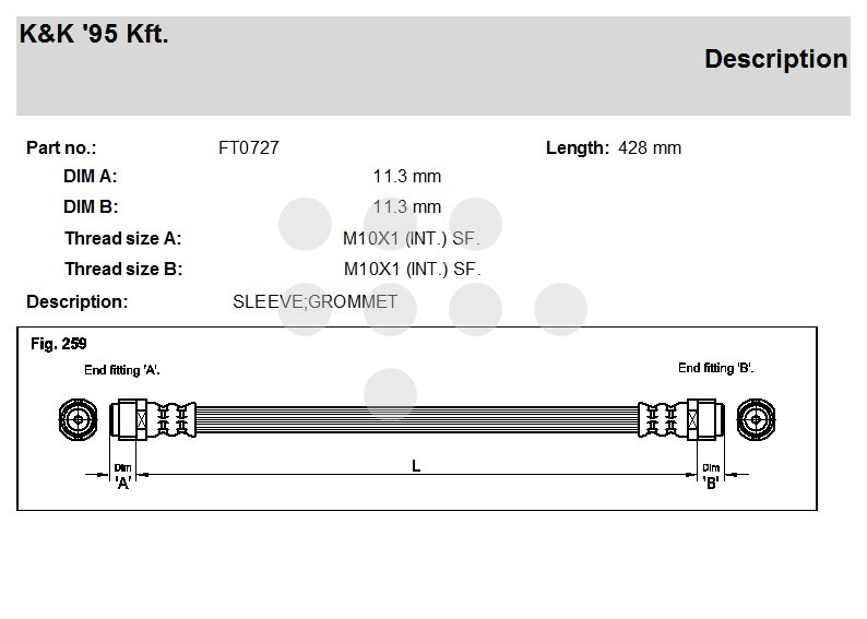 Шланг тормозной передн K&K FT0727