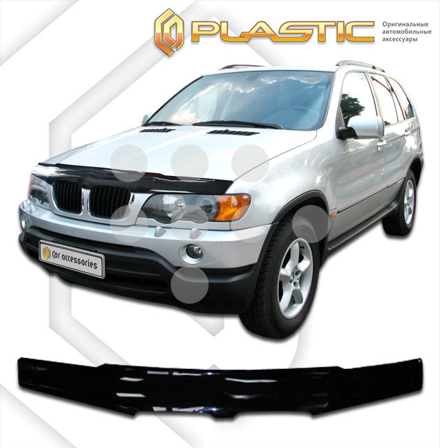 2010010100810 CA PLASTIC Дефлектор капота BMW X5  1999-2004 Classic черный Арт 81