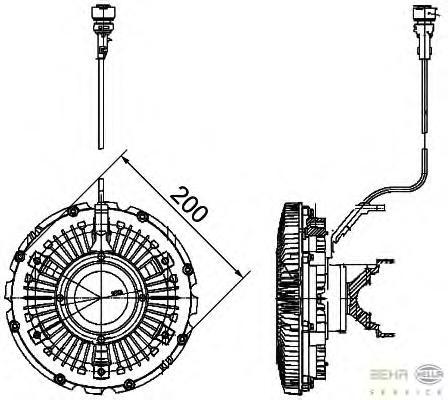 8MV376757111 BEHR-HELLA Сцепление, вентилятор радиатора