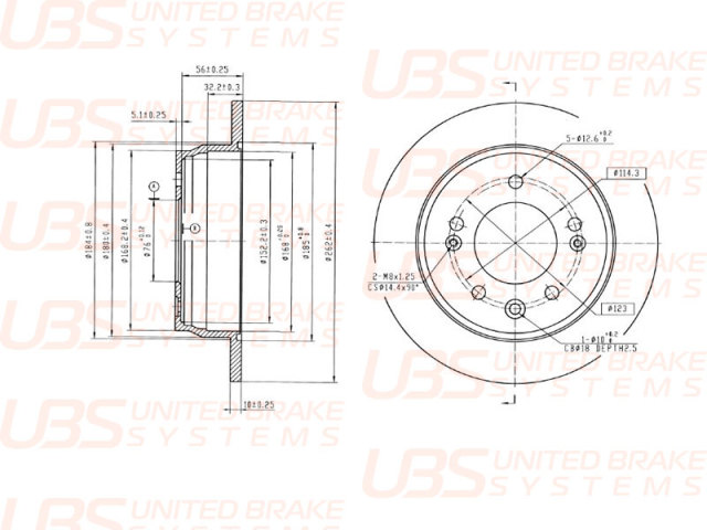 B2203001 UBS Тормозной диск задний