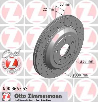 400366352 ZIMMERMANN Тормозной диск