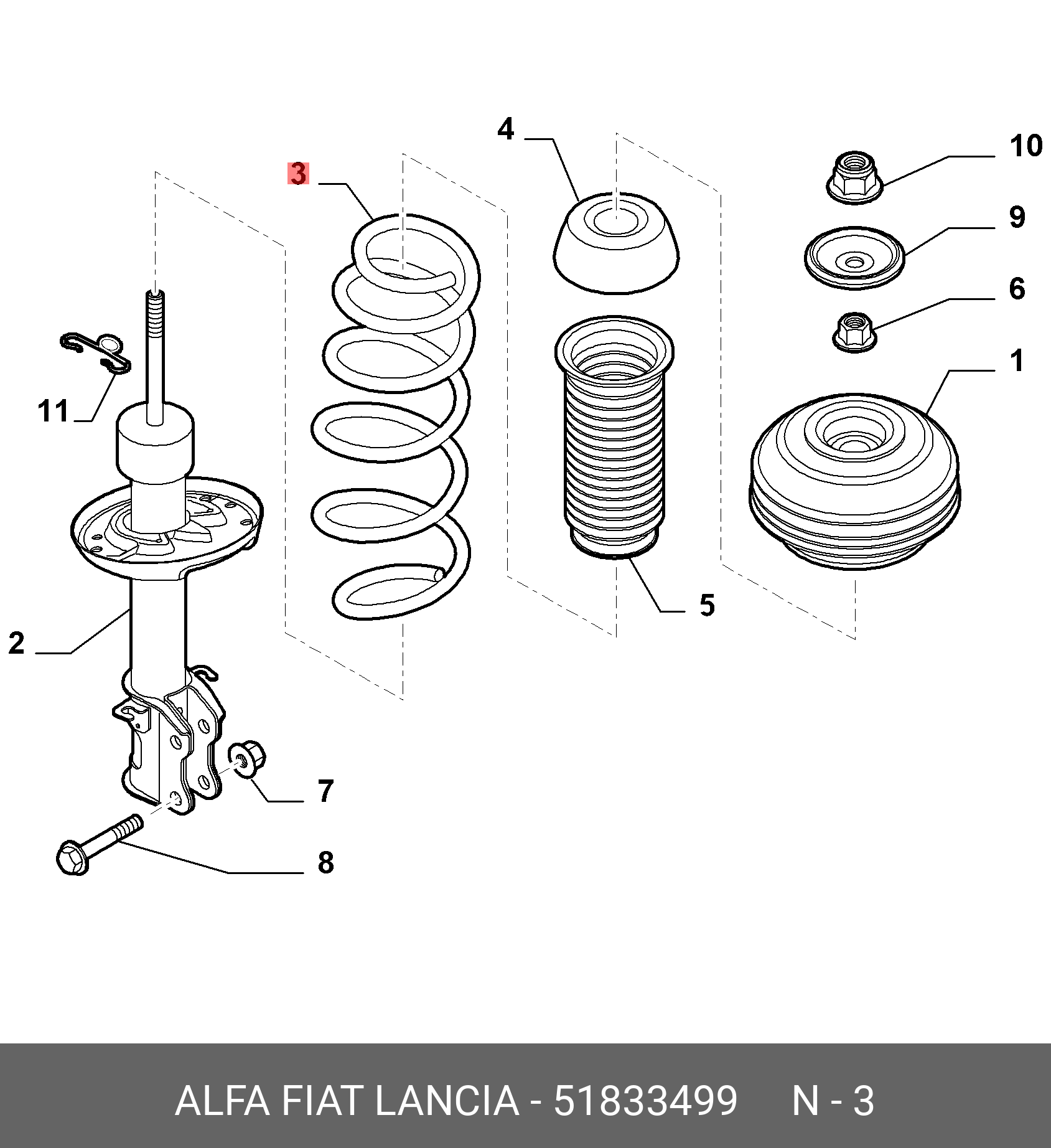 51833499 FIAT/ALFA/LANCIA Пружина ходовой части