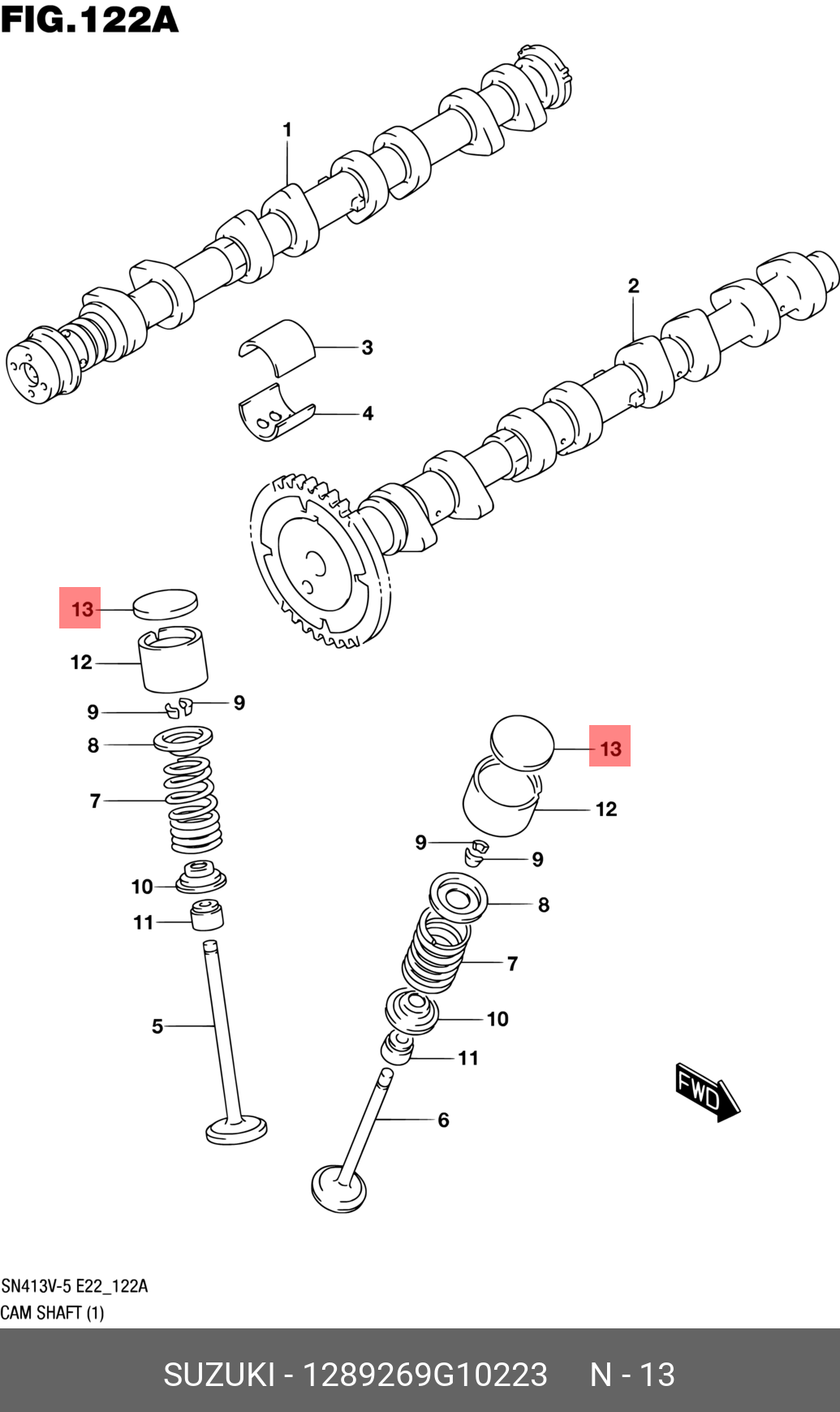 1289269G10223 SUZUKI ШАЙБА МЕТАЛЛИЧЕСКАЯ