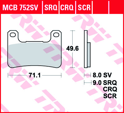 MCB752SRQ TRW/LUCAS Комплект тормозных колодок