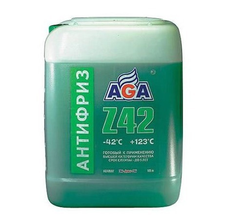 AGA050Z AGA Антифриз, готовый к применению, зеленый -42С, 10 кг, G-12++