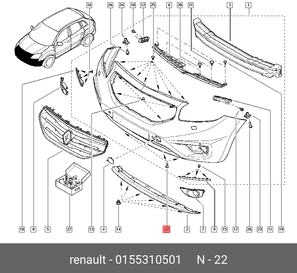 0155310501 RENAULT КЛИПСА (ПЛАС)