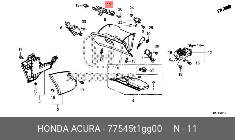 77545T1GG00 HONDA Комп. Скобы, перчаточный ящик