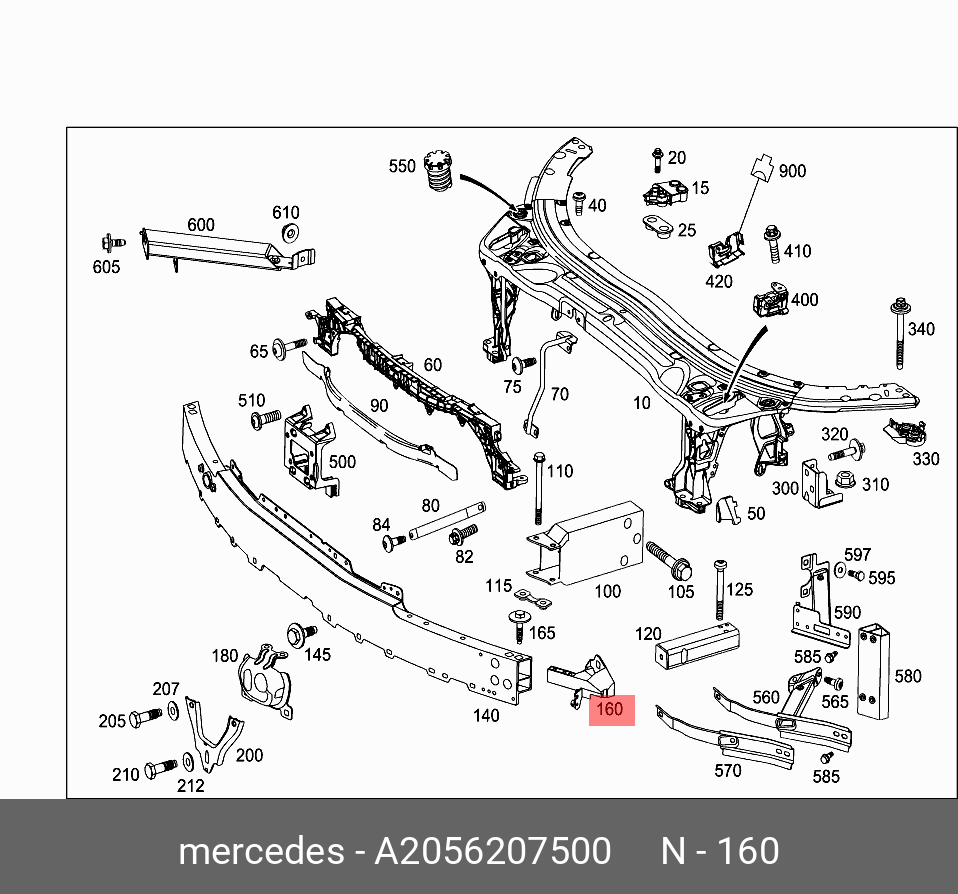A2056207500 MERCEDES-BENZ КРОНШТЕЙН ПОПЕРЕЧИНЫ ПЕРЕДНЕЙ