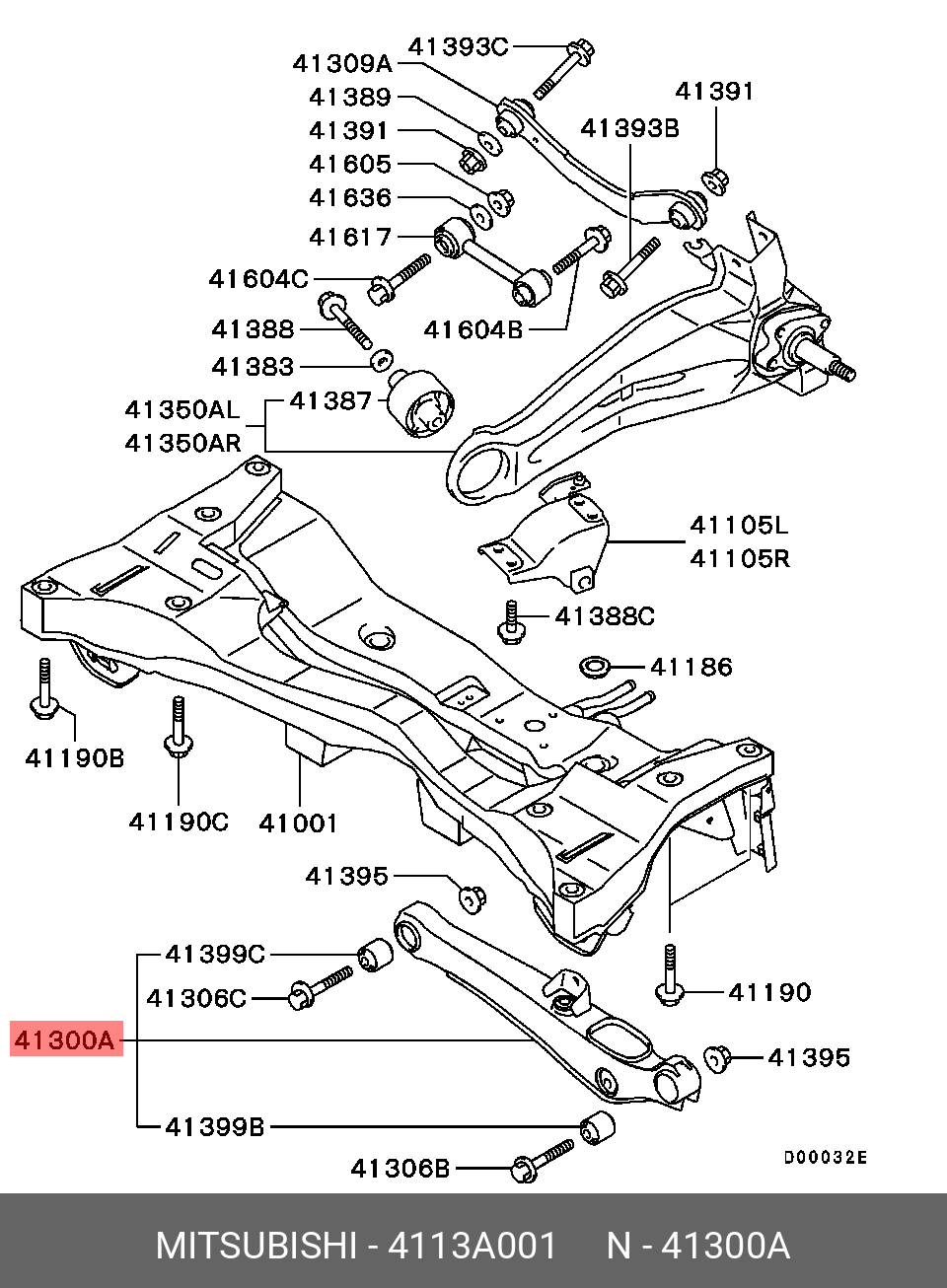 4113A001 MITSUBISHI РЫЧАГ ПОДВЕСКИ