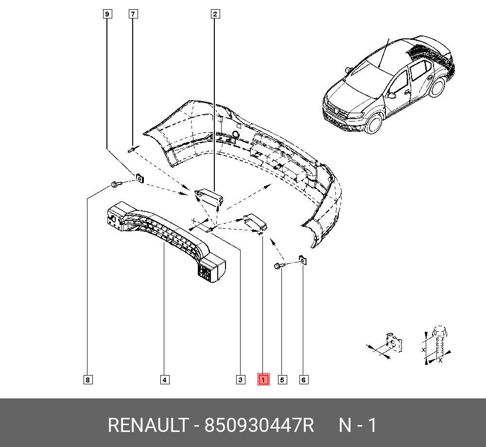 850930447R RENAULT АБСОРБЕР БАМПЕРА З купить в интернет-магазине AvtoTO