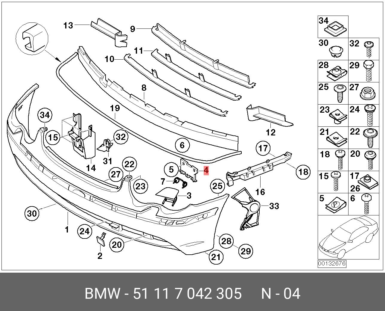 51117042305 BMW Опорный кронштейн Л