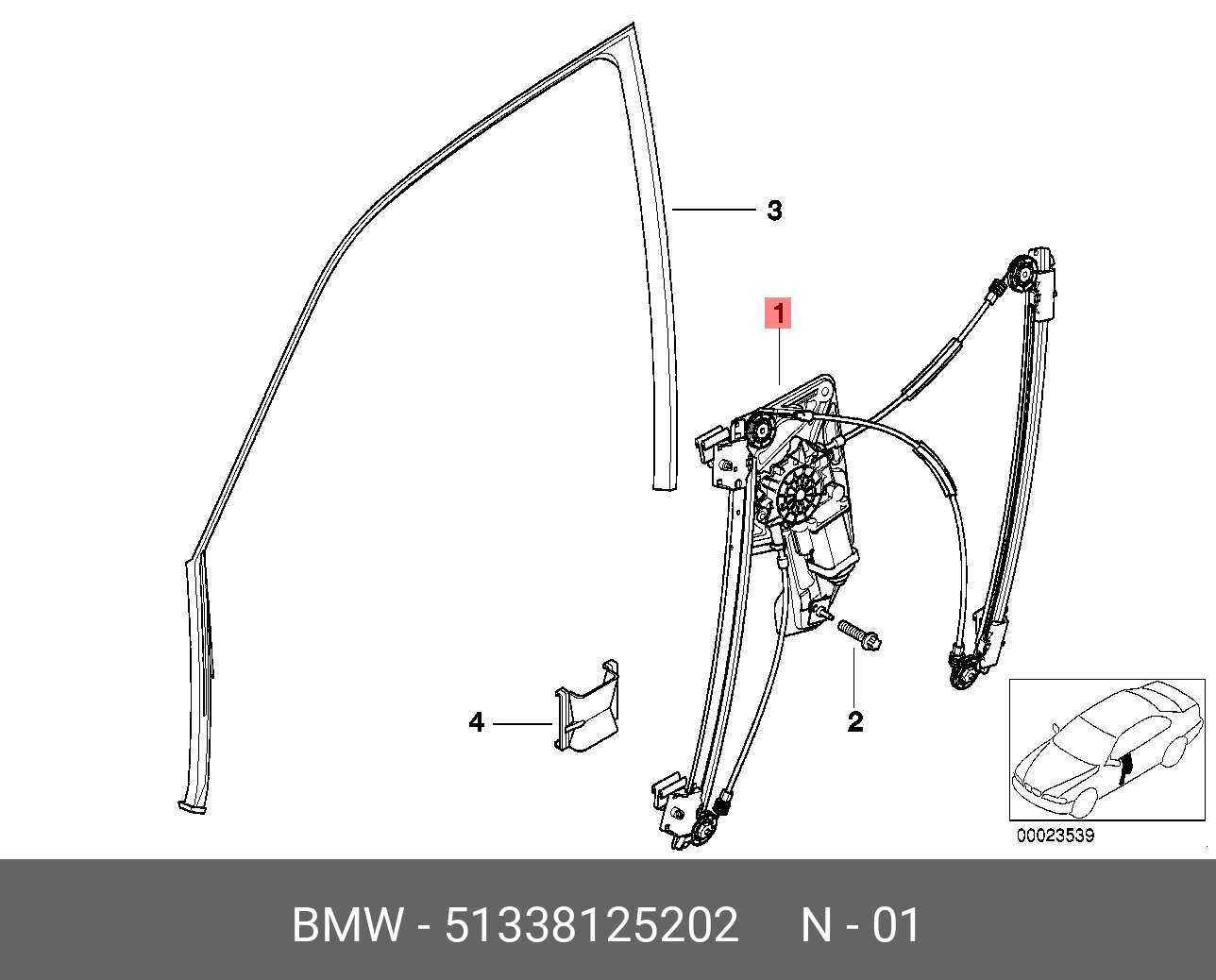 51338125202 BMW Электр.стеклоподъемник П Пд