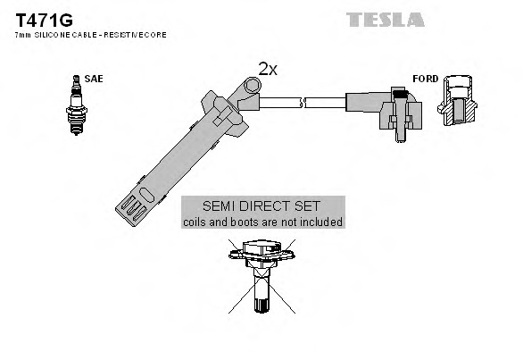 Комплект проводов зажигания TESLA TECHNICS T471G