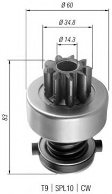 940113020358 MAGNETI MARELLI Ведущая шестерня