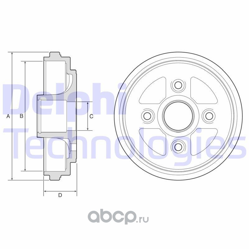 BF602 DELPHI Тормозной барабан